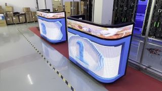 Pantalla LED suave, pantalla creativa con efecto 3D, cabina de DJ, escritorio, pared de vídeo