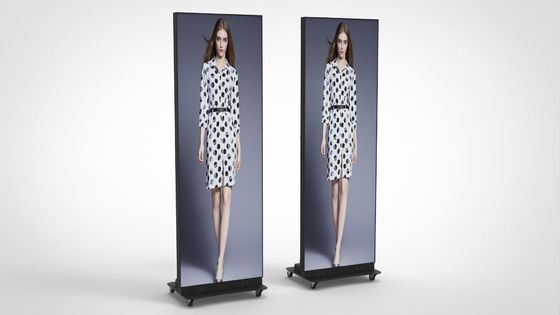 P1.86 Foldable Poster GOB LED Display Floor Stand for exhibition airport hotel shopping mall